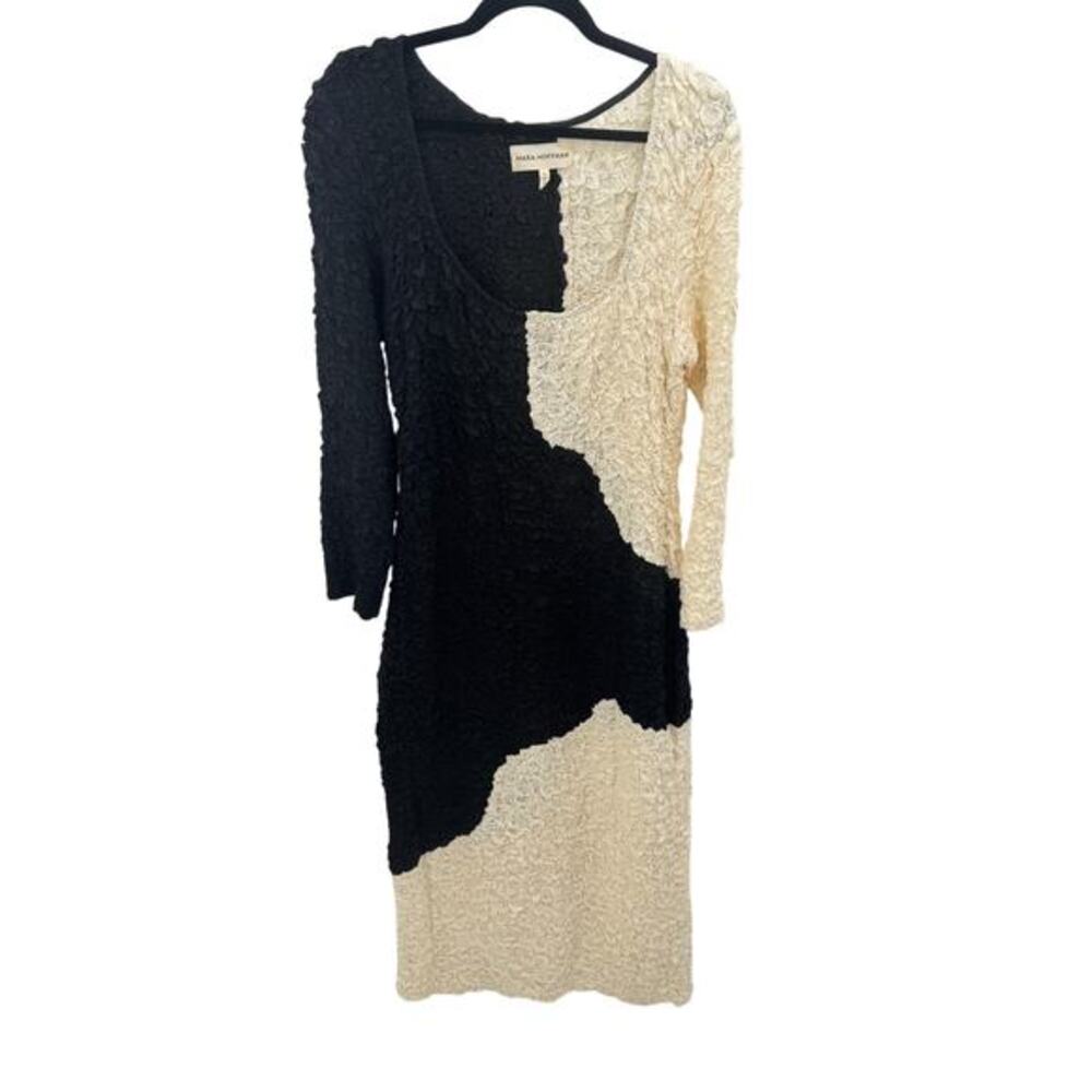 Mara Hoffman The Amy Popcorn Bodycon Midi Dress Black and White Size XL‎ - Picture 8 of 15